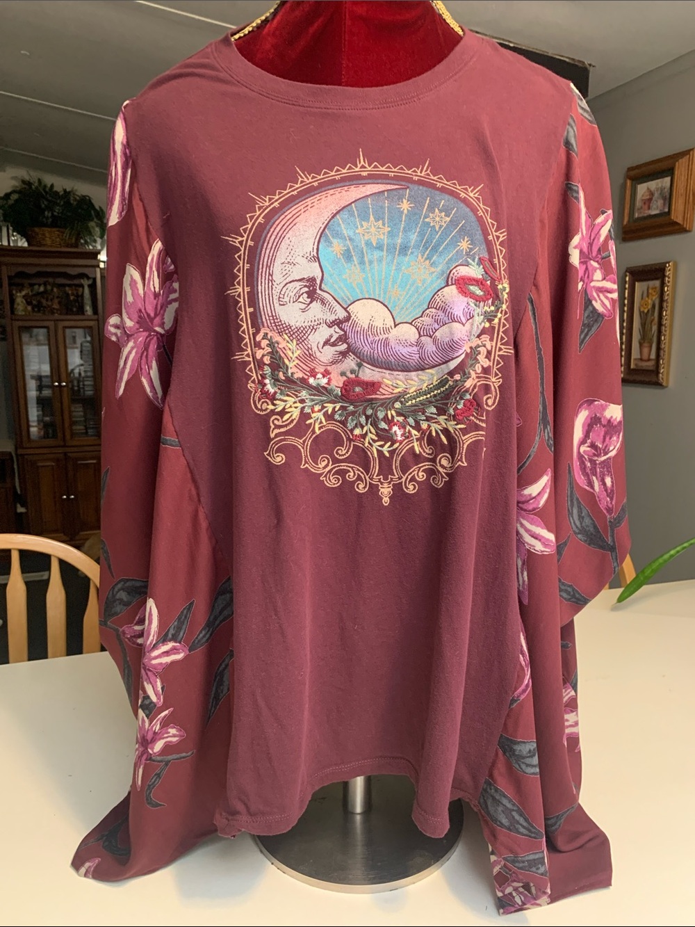 Upcycled Graphic Tee Cimbined w/Matching Cardigan Kimono